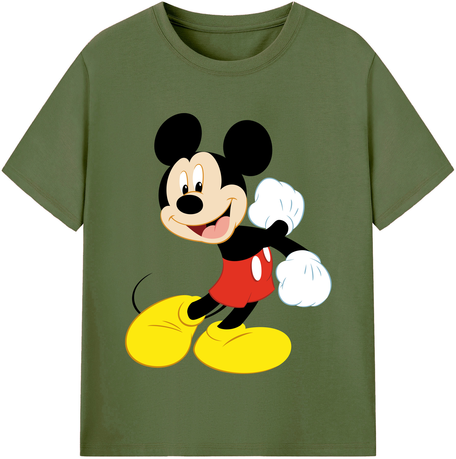 （画像用） ミッキーマウス Mickey Mouse 綿100％半袖Tシャツ（フロントプリント）